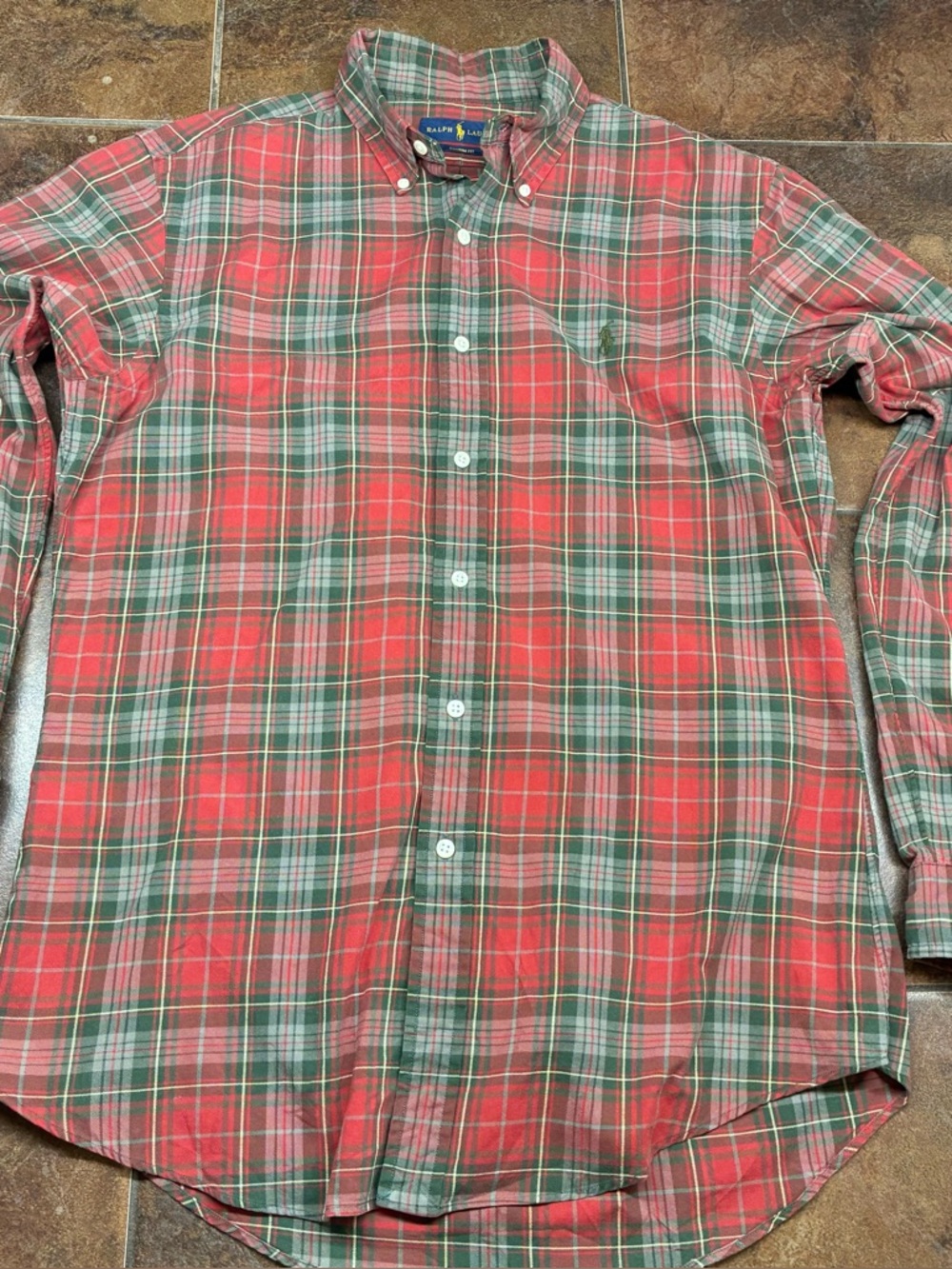 Ralph Lauren Red & Green Plaid Button-Down Shirt - Men's